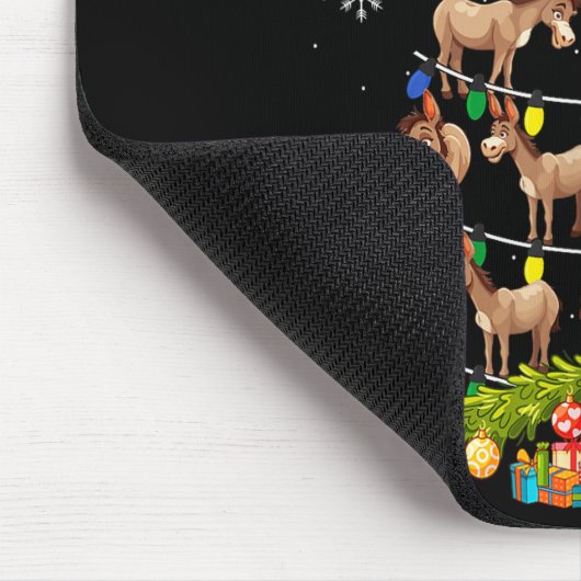 Tapis De Souris Christmas Tree Santa Hat Lights Xmas  (Coin)