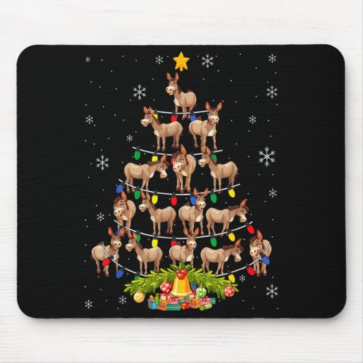 Tapis De Souris Christmas Tree Santa Hat Lights Xmas  (Devant)