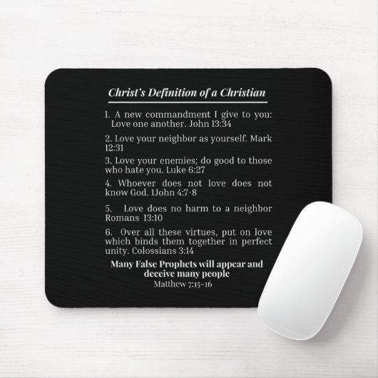 Tapis De Souris Christ's Definition Of A Christian Bible Verse Eva (Avec souris)