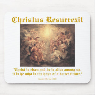 Tapis De Souris Christus Resurrexit - texte d'espoir/bord