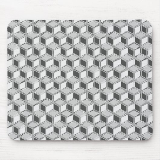 Tapis De Souris Chrome 3-d boîtes - gris argent (Devant)