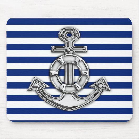 Tapis De Souris Chrome Comme Lifesaver sur les rayures de marine (Devant)