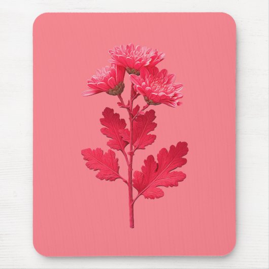 Tapis De Souris Chrysanthème rose  (Devant)