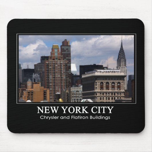 Tapis De Souris Chrysler construisant, Flatiron avec les nuages 2C (Devant)