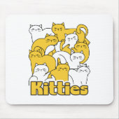 Tapis De Souris Chubby Kitties Design - Cat Art adorable (Devant)