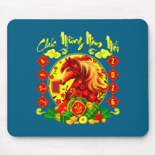 Tapis De Souris Chuc Mung Nam Moi Bonne Année 2026 Cheval Vietna