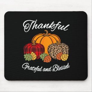 Tapis De Souris Chute Plaid Leopard Citrouille Automne Thanksgivin