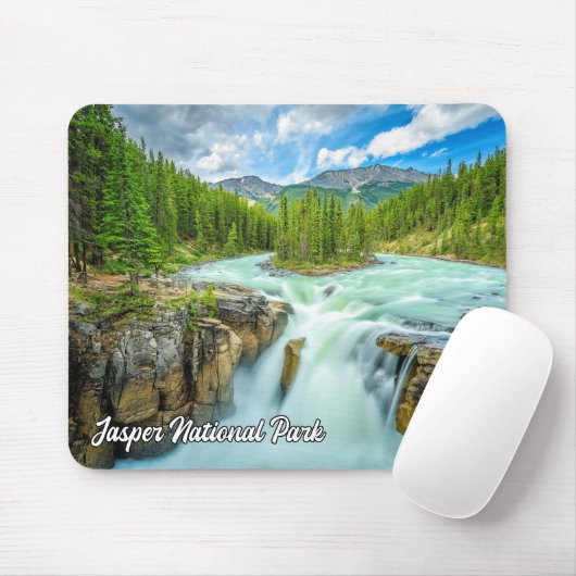 Tapis De Souris Chutes Sunwapta, Parc national Jasper (Avec souris)