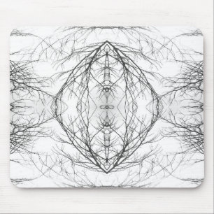 Tapis De Souris Ciel blanc lumineux et branches d'arbre