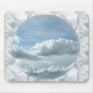 Tapis De Souris Ciel bleu et nuages blancs dans le cadre