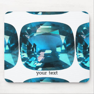 Tapis De Souris Ciel bleu Topaz Cushion Gemstone
