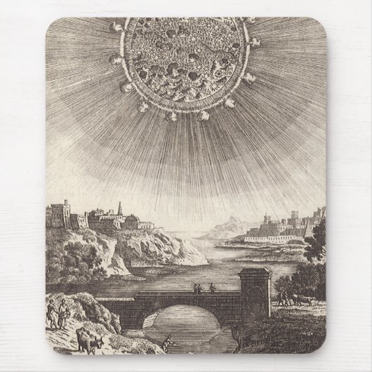 Tapis De Souris Ciel d'astronomie antique avec soleil par Allain M (Devant)