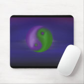Tapis De Souris Ciel de yang et de ying violet vert (Avec souris)
