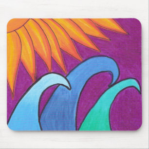 Tapis De Souris Ciel violet au-dessus des vagues -Mousepad