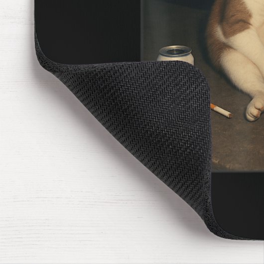 Tapis De Souris Cigarette Kitten Drôle Fumer Mème Chat Stud (Coin)