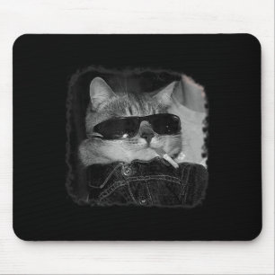 Tapis De Souris Cigarette Kitten Gang Chat Fumer Cigarette Drôle