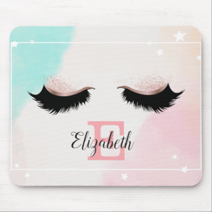 Tapis De Souris Cils Faux Cool, Personnalisés avec Monogramme