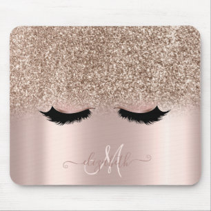 Tapis De Souris Cils Postiches Adorables Paillettes Ombré Rose Gol