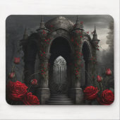 Tapis De Souris Cimetière gothique Gazebo avec des roses rouges la (Devant)