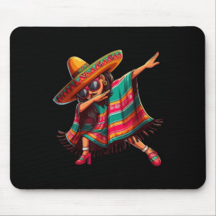 Tapis De Souris Cinco De Mayo Dabbing Mexicaine Femme Fille Drôle
