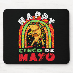 Tapis De Souris Cinco De Mayo Dabbing Taco Rainbow Mexican Festiva