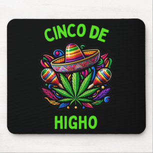 Tapis De Souris Cinco De Mayo Herbe Humour Stonien Drôle 1