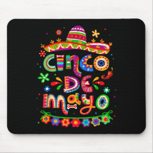 Tapis De Souris Cinco De Mayo Taco Mexicain Faisons la Fête Cinco
