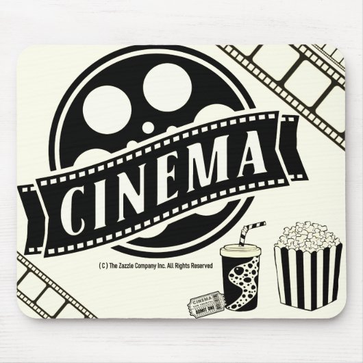 Tapis De Souris *CINEMA* Logo et carte graphique Mousepad (Devant)