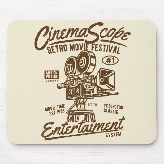 Tapis De Souris Cinema Scope Classic Retro Hollywood Camera Motion (Devant)
