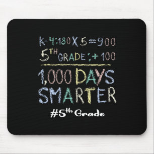 Tapis De Souris Cinq degrés Teacher 1 000 Days Smarter 100 Days Of
