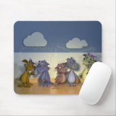Tapis De Souris Cinq petits dragons (Avec souris)