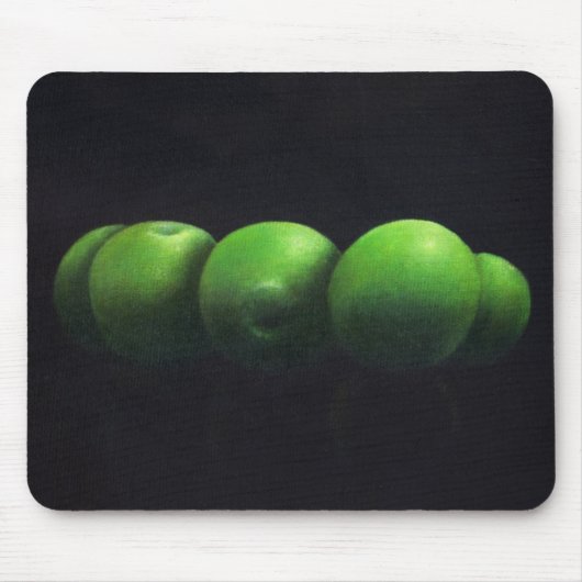 Tapis De Souris Cinq pommes vertes (Devant)