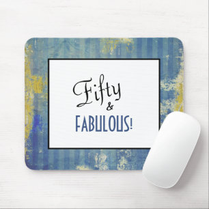 Tapis De Souris Cinquante et FABULEUX ! Anniversaire Fun Denim Mot