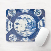 Tapis De Souris Cintrez les paysages chinois bleus et blancs, C. (Avec souris)
