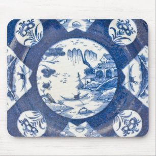 Tapis De Souris Cintrez les paysages chinois bleus et blancs, C.