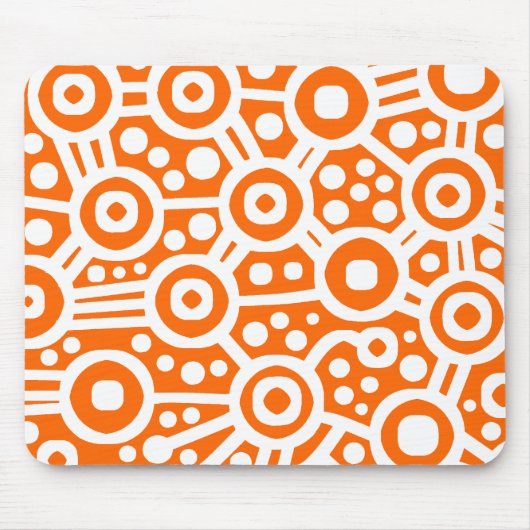 Tapis De Souris Circuit Alien - Blanc sur Orange (Devant)