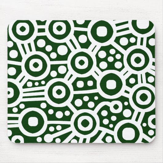 Tapis De Souris Circuit Alien - Blanc sur Vert foncé (Devant)