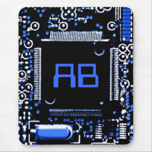 Tapis De Souris Circuit Blue 2 monogramme mouspad