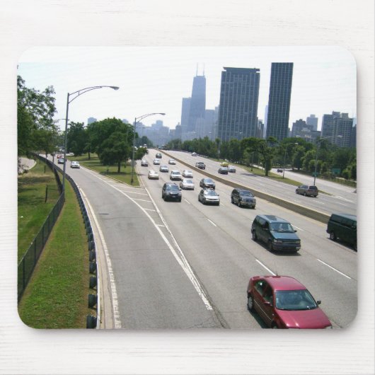 Tapis De Souris Circulation Aux Heures De Courte De Chicago (Devant)