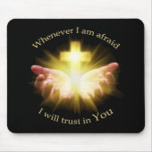 Tapis De Souris Citation biblique avec les mains tenant Croix (Devant)