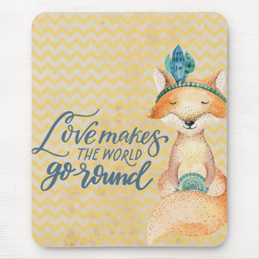 Tapis De Souris Citation Boho Fox Love (Devant)