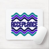 Tapis De Souris Citation d'acceptation en bleu vert violet (Avec souris)