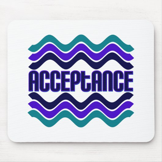 Tapis De Souris Citation d'acceptation en bleu vert violet (Devant)