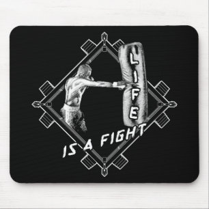 Tapis De Souris Citation de boxe La vie est un combat