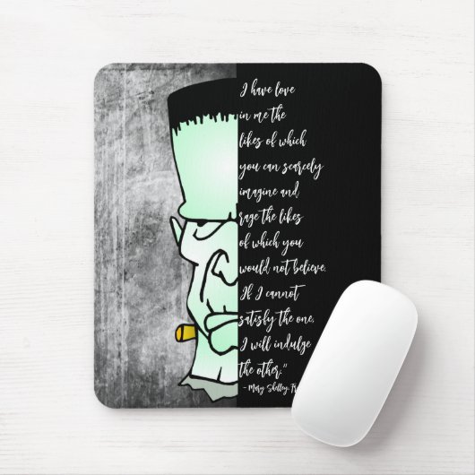 Tapis De Souris Citation de Frankenstein's Monster, Shelley Love & (Avec souris)