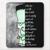 Tapis De Souris Citation de Frankenstein's Monster, Shelley Love & (Devant)