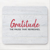 Tapis De Souris Citation De Gratitude Sur Le Bois (Devant)