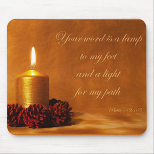 Tapis De Souris Citation de la Bible avec bougie de Noël