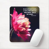 Tapis De Souris Citation de l'attitude des fleurs rouges Inspirati (Avec souris)