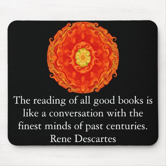 Tapis De Souris Citation de littérature de Rene Descartes (Devant)